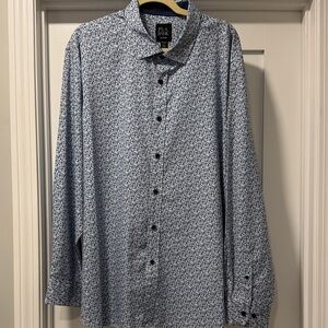 Jos. A. Bank Light Blue and White Micro Floral Dress Shirt